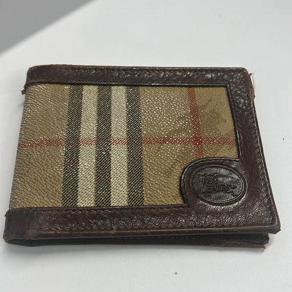 Burberry Vintage Bifold Wallet Nova Check Brown - Picture 1 of 12